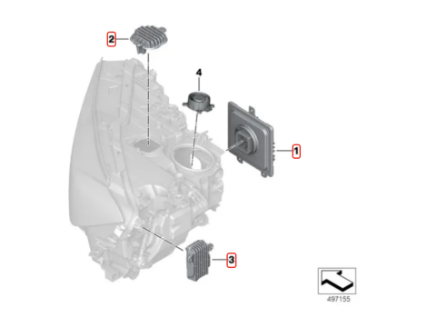 NOWY ORYGINALNY ZESTAW MODUŁ LASER STEROWNIK LED KIERUNEK BMW 7 G11 G12 63119498407 63119498408 - 2