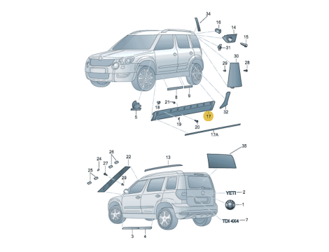 NOWA ORYGINALNA LISTWA PROGOWA PRAWA SKODA YETI 5L6 MONE CARLO 5L0071685A 5L6853752 - 3