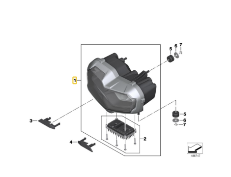 NOWY REFLEKTOR FULL LED KOMPLETNY BMW K80 F750 GS K81 F850 GS K82 F850 GS ADVENTURE 63128557222 - 6