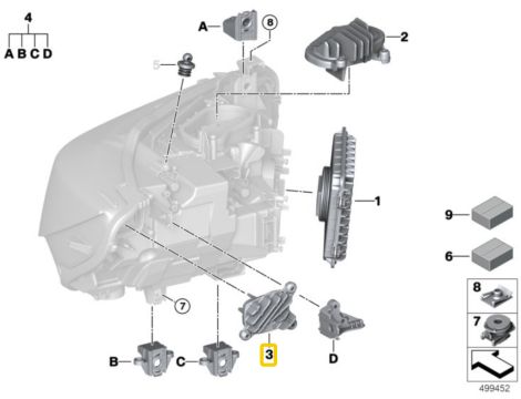 OE ZESTAW MODUŁ LED , KIERUNKOWSKAZ DO REFLEKTORÓW SKRĘTNYCH BMW 3 F80 M3 LCI 4 F32 LCI F82 M4 LCI F33 LCI F83 M4 LCI F36 - 5