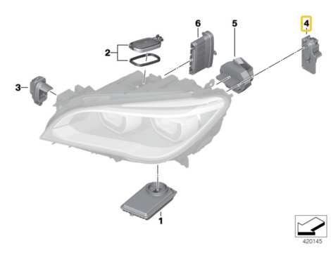 NOWY OE MODUŁ LED KIERUNKOWSKAZ BMW 7 F01 F02 F03 LCI 7339055 - LEWA STRONA - 4