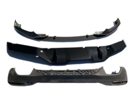 NOWY OE CARBON KOMPLETNY ZESTAW NAKŁADKA NA ZDERZAK DYFUZOR SPOILER TYLNY + PRZEDNI BMW 5 G30 51112414135 - 2