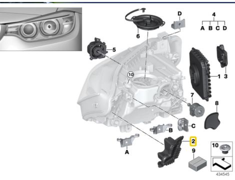 NOWY OE ZESTAW 8X MODUŁ STEROWNIKI LED BMW 3 F30 F31 LCI 7419620 + 7419619 - 4