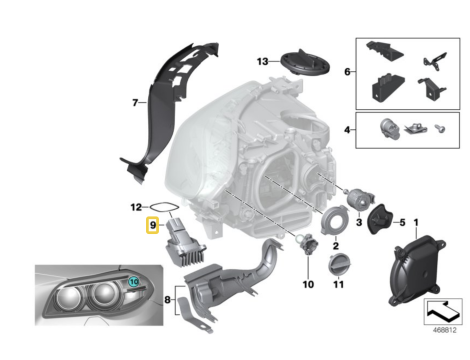 NOWY MODUŁ LED JEŻ RINGI ŚWIATŁO DZIENNE BMW 5 F10 F11 LIFT 7343876 63117343876 - 3