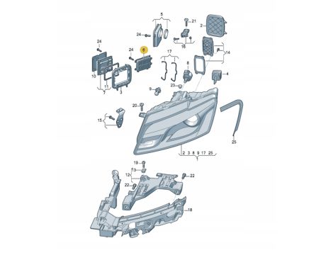 NOWY OE MODUŁ LED DIÓD DRL TFL STEROWNIK ŚWIATŁO DZIENNE AUDI Q5 SQ5 2009-2012 8R0907472B - 5